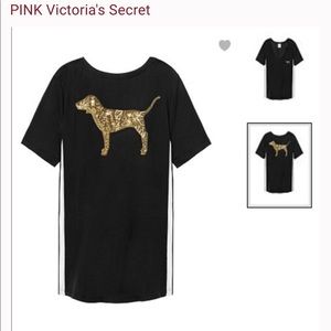 VS Pink Black V-Neck T shirt